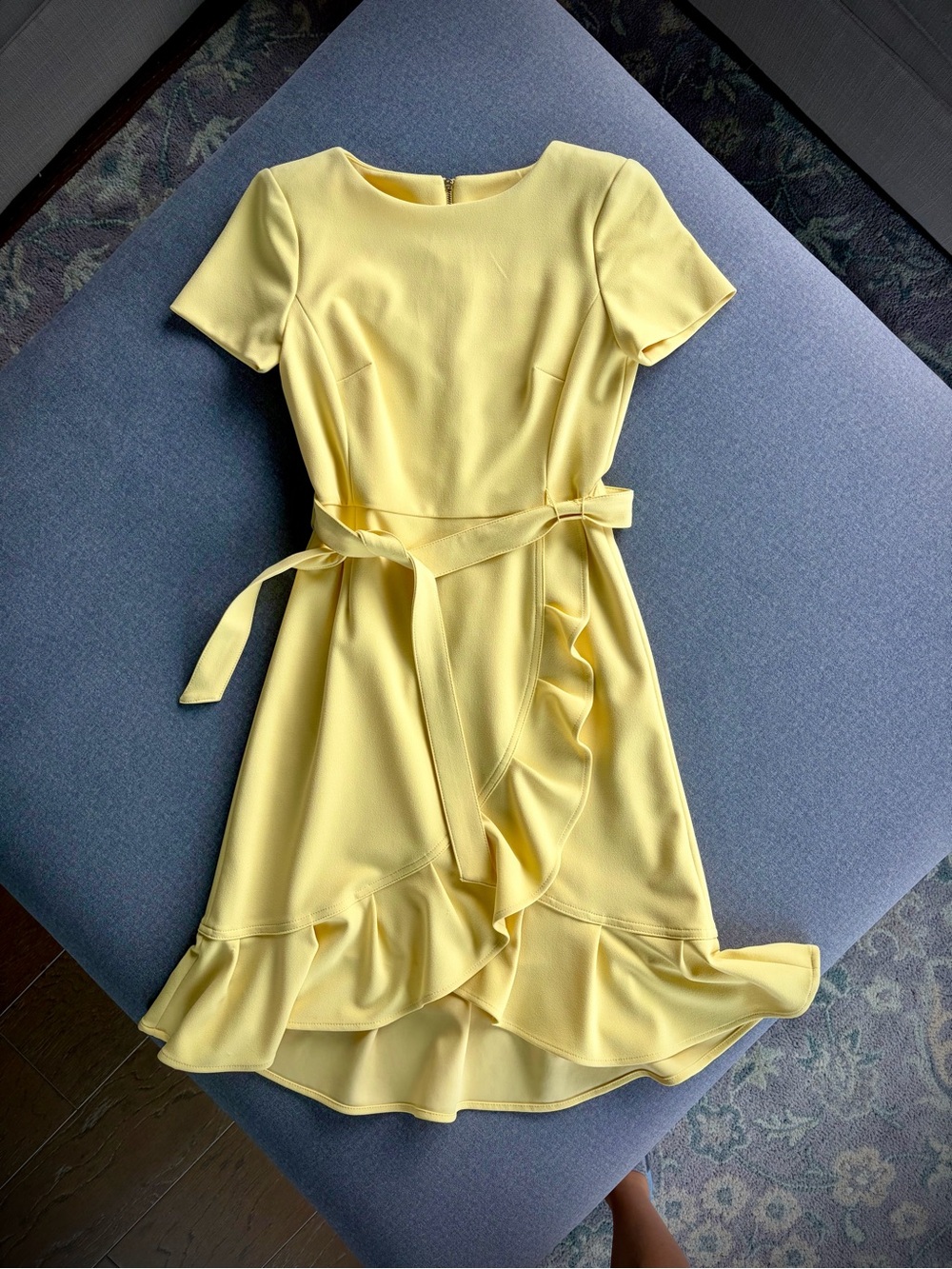 Calvin Klein Yellow Ruffle Wrap Dress - Picture 7 of 14